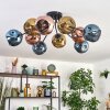 Ripoll Plafoniera, Lampada a sfera Blu, Oro, Ramato, 10-Luci
