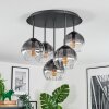 Koyoto Plafoniera, Lampada a sfera 33 cm Chiaro, Grigio fumo, 5-Luci