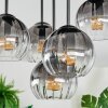 Koyoto Plafoniera, Lampada a sfera 33 cm Chiaro, Grigio fumo, 5-Luci