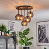 Koyoto Plafoniera, Lampada a sfera 33 cm Grigio fumo, 5-Luci