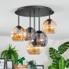 Koyoto Plafoniera, Lampada a sfera 33 cm Ambrato, Grigio fumo, 5-Luci