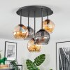 Koyoto Plafoniera, Lampada a sfera 33 cm Ambrato, Grigio fumo, 5-Luci