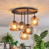 Koyoto Plafoniera, Lampada a sfera 33 cm Ambrato, Grigio fumo, 5-Luci