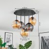 Koyoto Plafoniera, Lampada a sfera 33 cm Ambrato, Grigio fumo, 5-Luci