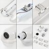Ilena Plafoniera da esterno, Illuminazione esterna, Illuminazione bagno, Faro da cantiere, Plafoniera LED Grigio, 1-Luce