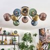 Koyoto Plafoniera, Lampada a sfera 85 cm Blu, Oro, Verde, Ramato, 10-Luci