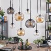 Koyoto Lampadario a sospensione, Lampada a sfera, Lampada a sospensione Ambrato, Chiaro, Grigio fumo, 8-Luci