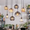 Koyoto Lampadario a sospensione, Lampada a sfera, Lampada a sospensione Ambrato, Chiaro, Grigio fumo, 8-Luci