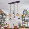 Koyoto Lampadario a sospensione, Lampada a sfera, Lampada a sospensione Ambrato, Chiaro, Grigio fumo, 6-Luci