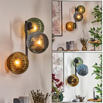 Koyoto Lampada a sfera, Applique Blu, Oro, Verde, 3-Luci