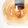 Koyoto Lampadario a sospensione, Lampada a sfera, Lampada a sospensione Ambrato, Cromo, Chiaro, Grigio fumo, 6-Luci