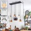 Koyoto Lampadario a sospensione, Lampada a sfera, Lampada a sospensione Ambrato, Cromo, Chiaro, Grigio fumo, 6-Luci