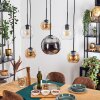 Koyoto Lampadario a sospensione, Lampada a sfera, Lampada a sospensione Ambrato, Cromo, Chiaro, Grigio fumo, 6-Luci