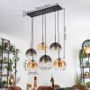 Koyoto Lampadario a sospensione, Lampada a sfera, Lampada a sospensione Ambrato, Chiaro, Grigio fumo, 6-Luci