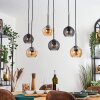 Koyoto Lampadario a sospensione, Lampada a sfera, Lampada a sospensione Ambrato, Grigio fumo, 6-Luci