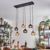 Koyoto Lampadario a sospensione, Lampada a sfera, Lampada a sospensione Ambrato, Grigio fumo, 6-Luci