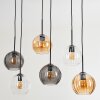 Koyoto Lampadario a sospensione, Lampada a sfera, Lampada a sospensione Ambrato, Chiaro, Grigio fumo, 6-Luci