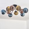 Koyoto Plafoniera, Lampada a sfera 85 cm Blu, Oro, Ramato, 10-Luci