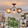 Koyoto Plafoniera, Lampada a sfera Ambrato, Chiaro, Grigio fumo, 3-Luci
