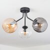 Koyoto Plafoniera, Lampada a sfera Ambrato, Chiaro, Grigio fumo, 3-Luci