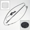 Bassagoda Lampada da terra, Lampade ad arco Cromo, Nero, 1-Luce, Paralume in tessuto