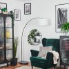 Bassagoda Lampada da terra, Lampade ad arco Cromo, Nero, 1-Luce, Paralume in tessuto