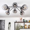 Koyoto Plafoniera, Lampada a sfera 85 cm Chiaro, Grigio fumo, 8-Luci