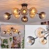 Koyoto Plafoniera, Lampada a sfera 85 cm Ambrato, Chiaro, Grigio fumo, 8-Luci