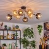 Koyoto Plafoniera, Lampada a sfera 85 cm Ambrato, Chiaro, Grigio fumo, 8-Luci