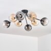 Koyoto Plafoniera, Lampada a sfera 85 cm Ambrato, Chiaro, Grigio fumo, 8-Luci
