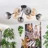 Koyoto Plafoniera, Lampada a sfera 85 cm Ambrato, Chiaro, Grigio fumo, 8-Luci