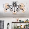 Koyoto Plafoniera, Lampada a sfera 81 cm Ambrato, Chiaro, Grigio fumo, 10-Luci