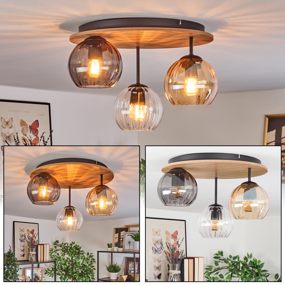 Koyoto Plafoniera, Lampada a sfera Écru, Nero, 3-Luci main product photo