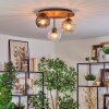 Koyoto Plafoniera, Lampada a sfera Écru, Nero, 3-Luci