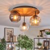 Koyoto Plafoniera, Lampada a sfera Écru, Nero, 3-Luci
