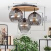 Koyoto Plafoniera, Lampada a sfera Écru, Nero, 3-Luci
