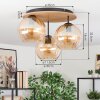 Koyoto Plafoniera, Lampada a sfera Écru, Nero, 3-Luci