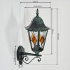 Hongkong Lampada da parete per esterno, Applique Verde, Nero, 1-Luce