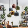Koyoto Lampadario a sospensione, Lampada a sfera, Lampada a sospensione Blu, Oro, Verde, Ramato, 6-Luci