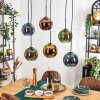 Koyoto Lampadario a sospensione, Lampada a sfera, Lampada a sospensione Blu, Oro, Verde, Ramato, 6-Luci