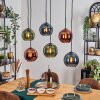 Koyoto Lampadario a sospensione, Lampada a sfera, Lampada a sospensione Blu, Verde, Ramato, 6-Luci