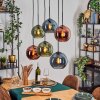 Koyoto Lampadario a sospensione, Lampada a sfera, Lampada a sospensione Blu, Verde, Ramato, 6-Luci