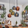 Koyoto Lampadario a sospensione, Lampada a sfera, Lampada a sospensione Blu, Verde, Ramato, 6-Luci