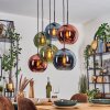 Koyoto Lampadario a sospensione, Lampada a sfera, Lampada a sospensione Blu, Verde, Ramato, 6-Luci