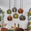 Koyoto Lampadario a sospensione, Lampada a sfera, Lampada a sospensione Blu, Verde, Ramato, 6-Luci