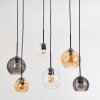 Koyoto Lampadario a sospensione, Lampada a sfera, Lampada a sospensione Ambrato, Chiaro, Grigio fumo, 6-Luci