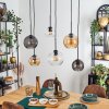Koyoto Lampadario a sospensione, Lampada a sfera, Lampada a sospensione Ambrato, Chiaro, Grigio fumo, 6-Luci