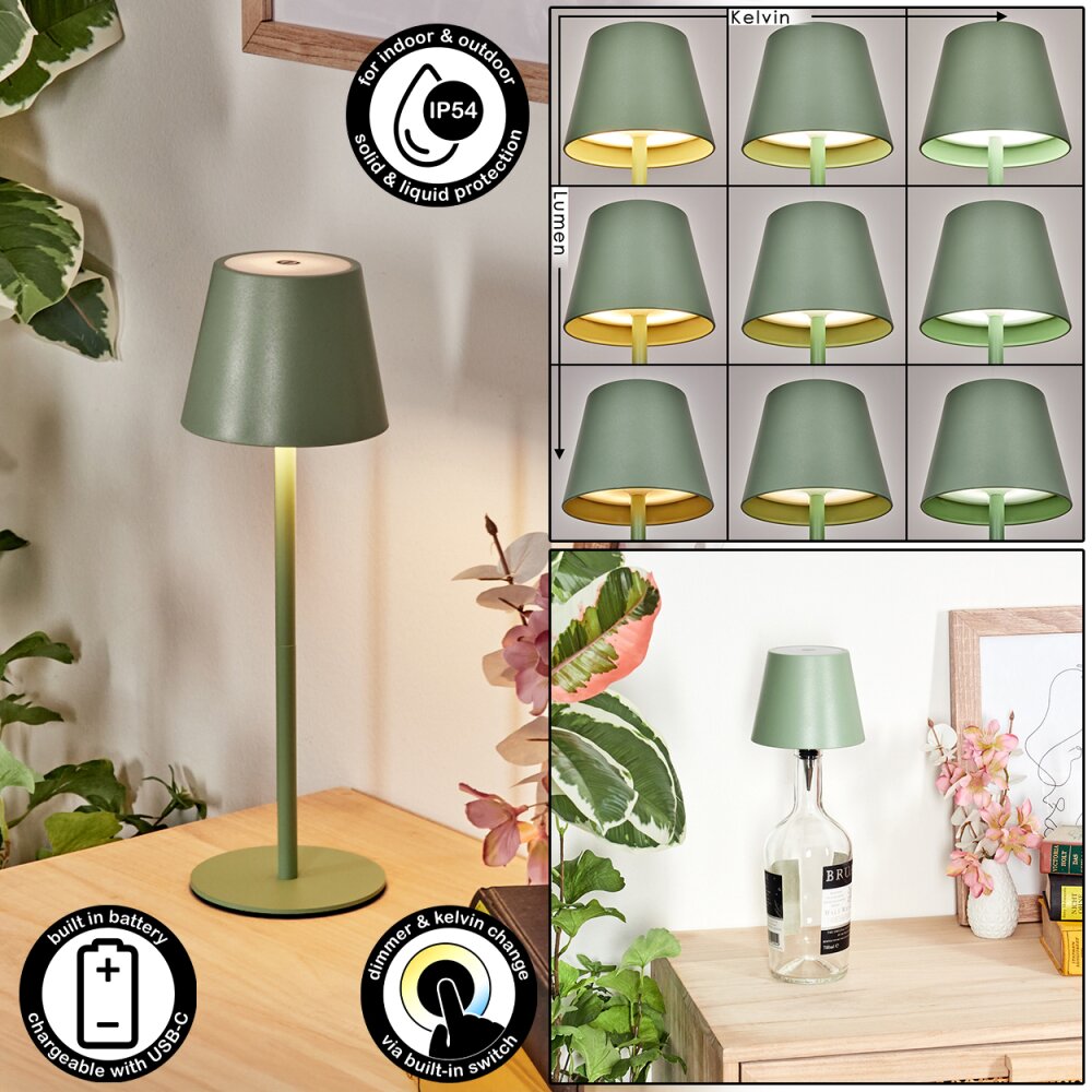 Salgadinho Lampada da tavolo per esterno, Illuminazione bagno, Lampada da tavolo LED Verde, 1-Luce main product photo