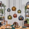 Koyoto Lampadario a sospensione, Lampada a sfera, Lampada a sospensione Blu, Oro, Verde, Ramato, 6-Luci