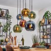 Koyoto Lampadario a sospensione, Lampada a sfera, Lampada a sospensione Blu, Oro, Verde, Ramato, 6-Luci